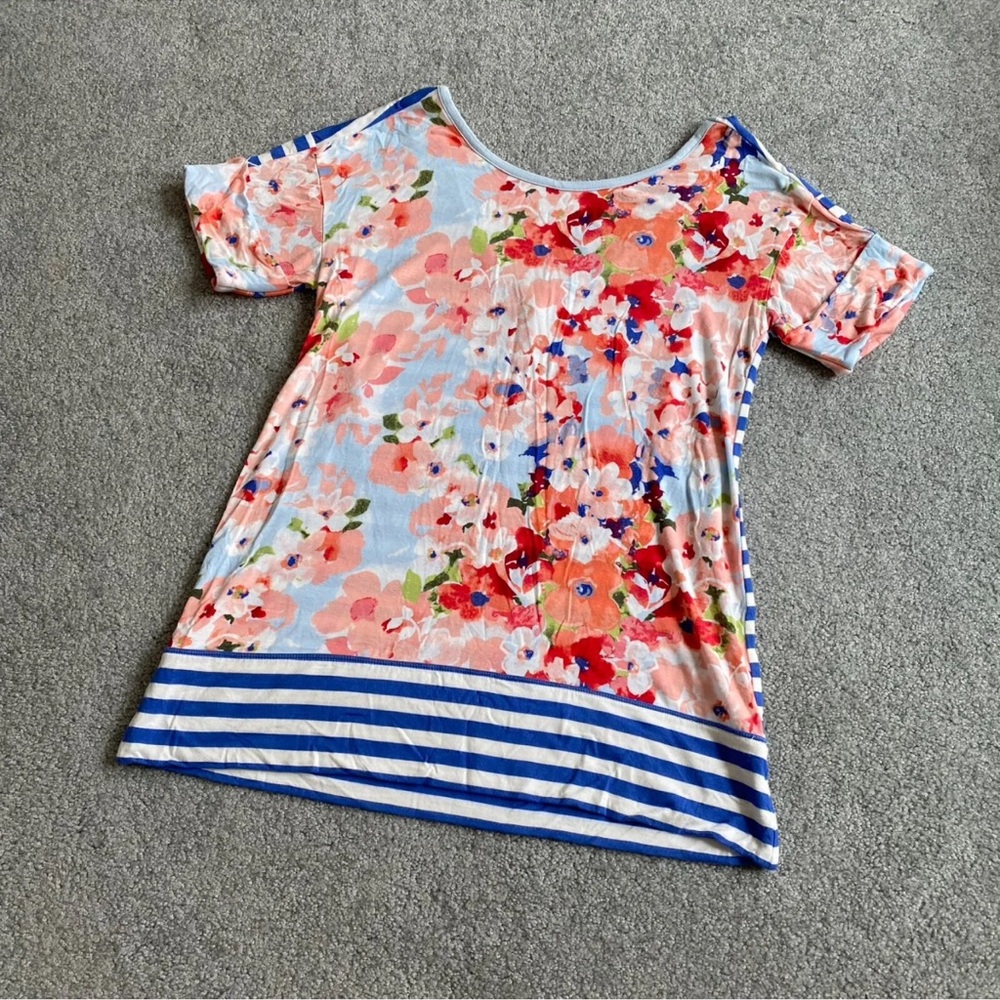 Matilda Jane blue striped floral shirt